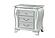 Aria Silver Nightstand w/LED by Global Furniture