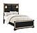 Blake Black/Gold Full Bed Group w/Lamps by Global Furniture
