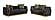 Cavalli Velvet Upholstery Sofa & Loveseat - Black by Galaxy Furniture