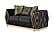 Cavalli Velvet Upholstery 3 piece Sofa Set - Black by Galaxy Furniture