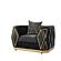 Cavalli Velvet Upholstery 3 piece Sofa Set - Black by Galaxy Furniture