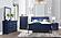 Charlie Blue King Bed w/LED, Dresser, Mirror, Nightstand by Global Furniture