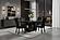D03 Black Dining Table + 8 D03DC Black Velvet Dining Chair by Global Furniture