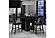 D04 Black Bar Table + D04BS Black Velvet Bar Stool by Global Furniture