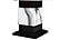 D12 Black/White Bar Table & 4 D12BS Brown Fabric Bar Stools by Global Furniture