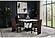 D12 Black/White Bar Table & 4 D12BS Brown Fabric Bar Stools by Global Furniture