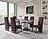 D12 White/Black Dining Table & 6 D12 Brown Valvet Dining Chairs by Global Furniture