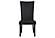 D1628 Rectangular Clear Glass Dining Table & 6 D03 Black Dining Chairs by Global Furniture