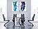 D1628DT Rectangular Clear Glass Dining Table + D915DC Black Dining Chair by Global Furniture