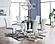 D1628DT Rectangular Clear Glass Dining Table + 8 D915DC White Dining Chair by Global Furniture