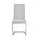 D219DT Clear Glass Top Dining Table + D915DC White Faux Leather Dining Chair by Global Furniture