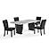 D2502 Black Dining Table & 6 D2502DC Black Dining Chairs by Global Furniture