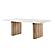 D2504DT White/Natural Dining Table & 6 D2504DC Light Grey Fabric Dining Chair by Global Furniture