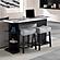 D3232CST Black Console Table + 2 Light Grey Stools by Global Furniture