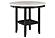 D40011 Black/White Round Bar Table + 6 D1622 Black Fabric Bar Stools by Global Furniture