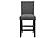 D40011 Black/White Round Bar Table + 6 D1622 Black Fabric Bar Stools by Global Furniture