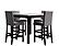 D4052 White Bar Table & 4 Grey Fabric Bar Stools by Global Furniture