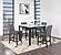 D4052 White Bar Table & 4 Grey Fabric Bar Stools by Global Furniture