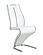 D4127NDT Clear Glass Top w/White/Gray Base Dining Table + 4 D4127NDC White/Grey Dining Chairs by Global Furniture