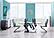 D4127NDT Clear Glass Top w/White/Gray Base Dining Table + 4 D4127NDC White/Grey Dining Chairs by Global Furniture