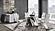 D4127NDT Clear Glass Top w/White/Gray Base Dining Table by Global Furniture