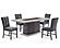 D8030 Black/Brown Dining Table & 8 D8030 Dark Grey Fabric Dining Chairs by Global Furniture