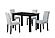 D8032 Black Dining Table & D9026 Silver Dining Chair by Global Furniture