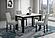 D8032DT White/Black Panda Dining Table & D9026DC Grey Fabric Dining Chair by Global Furniture
