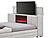 Elias Grey Queen Bed w/Immersive Sound Speaker, LED, TV Lift & Fireplace by Global Furniture