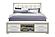 Emma Natural/White King Bed w/LED & USB by Global Furniture
