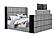 Isabella Grey King Bed w/LED, TV Lift, Speaker & Fireplace by Global Furniture