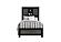 Lisbon Grey/Black Bookcase Twin Bed, Dresser, Mirror & Nightstand by Global Furniture