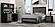 Lisbon Grey/Black Twin Bed, Dresser, Mirror & Nightstand by Global Furniture