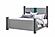 Logan Silver King Bed Group w/LED & Speakers by Global Furniture