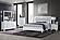 Luccia White King Bed w/LED, Dresser, Mirror, Nightstand by Global Furniture