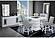 Monaco White Bar Table + 8 Monaco Light Grey Velvet Bar Stool by Global Furniture