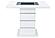Monaco White Bar Table + 8 Monaco Light Grey Velvet Bar Stool by Global Furniture