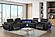 Nova Sectional w/2 Consoles - Reading Light & Fridge - Black by Galaxy Furniture
