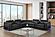 Nova Sectional w/2 Consoles - Reading Light & Fridge - Black by Galaxy Furniture
