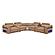 Nova Sectional w/2 Consoles - Reading Light & Fridge - Caramel by Galaxy Furniture