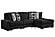 Puffy L-Shaped Sectional Sofa - Black by Galaxy Furniture