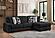 Puffy L-Shaped Sectional Sofa - Black by Galaxy Furniture