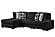 Puffy L-Shaped Sectional Sofa - Black by Galaxy Furniture