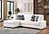 Puffy L-Shaped Sectional Sofa - Cream by Galaxy Furniture