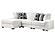 Puffy L-Shaped Sectional Sofa - Cream by Galaxy Furniture