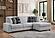 Puffy L-Shaped Sectional Sofa - Gray by Galaxy Furniture