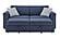 U0211 Navy Pull Out Sofa Bed w/LED Acrylic Shelves & Speakers by Global Furniture
