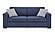 U0211 Navy Pull Out Sofa Bed w/LED Acrylic Shelves & Speakers by Global Furniture