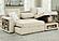 U0222 Ivory Pull Out Sofa Bed w/Speaker & 2 Pillows by Global Furniture