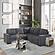 U2660 Grey Sectional w/Pull Out Sofa Bed by Global Furniture